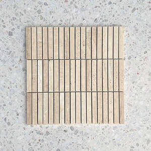 Kit Kat màu be <span class=keywords><strong>travertine</strong></span> gạch khảm đá cẩm thạch xếp chồng lên nhau khảm đá tự nhiên Bảng điều khiển tường nhà bếp backsplash gạch <span class=keywords><strong>travertine</strong></span> khảm - Product Image 1