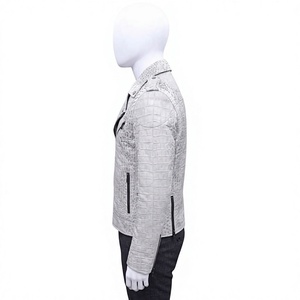 Wholesale Unisex Genuine Leather Embossed Front Logo <b>Cafe</b> <b>Racer</b> <b>Jacket</b> Windproof Breathable Winter Outerwear - Product Image 3