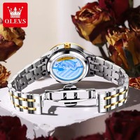 OLEVS Montres automatiques de luxe pour couple Montre mécanique étanche Cadeau d'amant Mode Phase de lune Horloge Hommes Femmes Montre-bracelet 7041