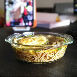 Cuencos para microondas cubiertos para horno, vajilla, cazuela con tapa, cuenco <span class=keywords><strong>de</strong></span> vidrio redondo barato, cazuela con asas - Product Image 3