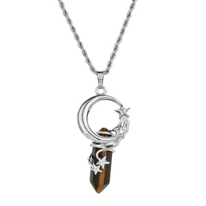 Collar Colgante Hexagonal de Cobre con Diseño de Estrella y Luna para Meditación de Chakras y Yoga - Product Image 5