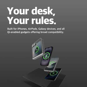 Alfombrilla de Carga Inalámbrica para Ratón de PC y Portátil, Accesorio de Oficina de Cuero PU de Carga Rápida, Gran Venta - Product Image 2