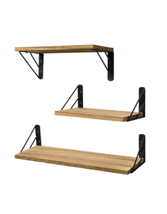 <b>Modern</b> Home Furniture-Custom Made Solid Wood Floating <b>Shelves</b> High Quality Wall Shelf Set of 3 for Living Room Storage - Product Image 1