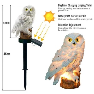 Lampe solaire hibou personnalisée avec logo imprimé, figurine animale en résine, piquet lumineux, cadeaux immobiliers de marque, fournisseur en gros pour boutiques - Product Image 3