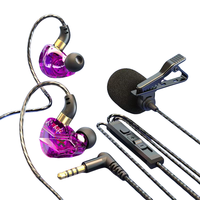 Earphone Koraoke berkabel 3.5mm 2-in-1 dengan mikrofon pemantauan kembali langsung untuk menyanyi di Komputer & ponsel