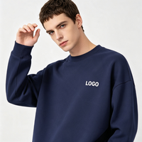 Sweat-shirt ample à épaules tombantes pour homme, style rétro américain, couleur unie, manches longues, doux, vente en gros