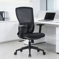 Chaise de bureau moderne en maille, réglable en hauteur, pivotante, avec support lombaire, cadre en métal noir, pour la maison et l'atelier, vente en gros