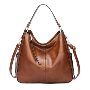 Hobo Style Pu Pvc Genuine Or Leather Fashion Woman Shoulder Casual Tote Handbags