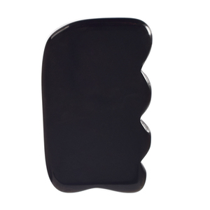 Cuerpo negro obsidiana Gua Sha raspado tablero de masaje herramienta de forma de onda de cuerpo <span class=keywords><strong>sano</strong></span> - Product Image 1