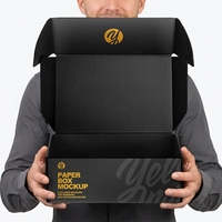Boîte à chaussures noire en carton ondulé recyclable, avec logo personnalisé, de qualité supérieure, pliable, avec laminage mat