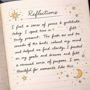 Navy Hardcover <b>Journal</b> Gold Foil Celestial Star Moon Notebook Lay Flat Writing Diary for Notes Journaling Gift - Product Image 4