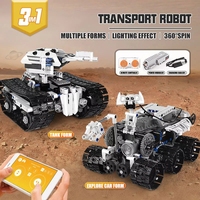 Mould King 15046 3 en 1 modelo MOC ladrillos Robot bloque de construcción técnico niños Diy App Control remoto Transbot Robot