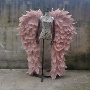 Fatto a mano le ali dell'angelo della fata delle dimensioni degli adulti danzano le ali dell'angelo dalle ali dell'angelo della piuma dello struzzo - Product Image 3
