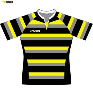 Camiseta de Rugby Sublimada al por Mayor Verde y Amarilla - Product Image 4