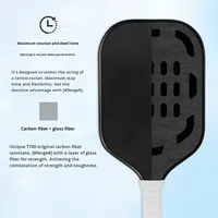 Raquette de pickleball personnalisée de haute qualité en fibre de carbone T700, nouvelle génération, noyau en mousse 4 couches, 16 mm, approuvée USAPA, légère