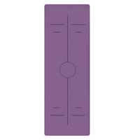 Tapete de Yoga Grueso de 10 mm con Líneas de Alineación, Tapete de Ejercicio Antideslizante para Mujeres, Entrenamiento en Casa y Estudio de Pilates