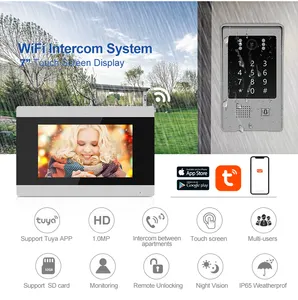 IP65 impermeable Ethernet WiFi pantalla táctil Video intercomunicador Cámara IP y interruptor POE para sistema de apertura de puerta para Villa
