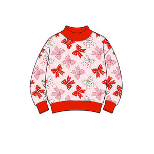 Sweat-shirt personnalisé pour enfants avec nœuds d'amour de la Saint-Valentin, collection Printemps, vente en gros, boutique, vêtements pour sœurs, haut pour enfants - Product Image 5