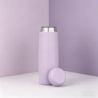 Bouteille d'eau isotherme cylindrique en acier inoxydable de 380 ml, double paroi, isolation thermique pour le camping et les activités sportives