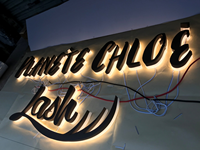 Enseigne publicitaire rectangulaire personnalisée en acier inoxydable rétroéclairée, lettres 3D LED pour intérieur, cadre en acrylique, écologique pour