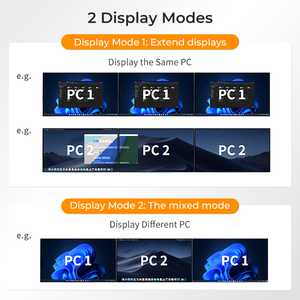 TESmart 2x3 <span class=keywords><strong>KVM</strong></span> HDMI + DP 8K 60HZ EDIDサポートギガビットネットワーク<span class=keywords><strong>3</strong></span>モニター2コンピュータボタンスイッチワイヤー<span class=keywords><strong>KVM</strong></span>ビデオ編集用 - Product Image 4