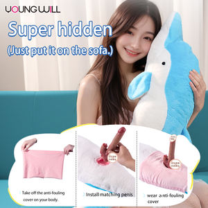 创新可爱的海豚形毛绒性玩具可以为成人安装超柔软安全的假阳具前戏性玩具 - Product Image 2