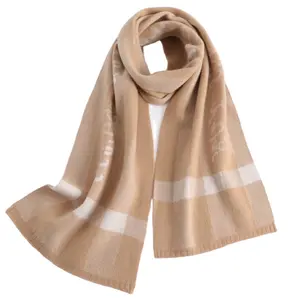 Latest 100% pure wool women plaid scarf breathable warm 30x180 cm fashion pure wool shawl scarf