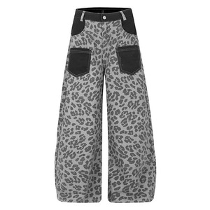 Pantalones Vaqueros de Mezclilla con Estampado de Leopardo para Mujer, Estilo Vintage, Casual, de Pierna Recta, Holgados, de Cintura Alta - Product Image 2