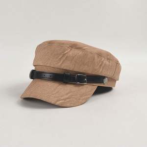 Nouveau Chapeau Béret Capitaine Plat en Cuir PU Vintage avec Boucle, Tendance Automne 2024, pour Femme, Style Décontracté et Élégant - Product Image 5