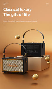 OneDer-Haut-parleur 2024 en bois brun 40W, double klaxon, lecteur de musique portable sans fil pour l'extérieur, stéréo, maison, <span class=keywords><strong>cuir</strong></span>, bois - Product Image 4