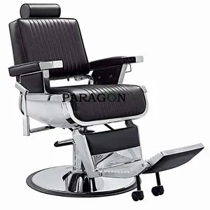 Belleza Barbería Antiguo Salón de belleza Equipo y muebles Salón de pelo Sillas Silla de peluquero de metal Silla de peluquero de cuero