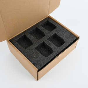 Boîte d'expédition kraft ondulée recyclable avec logo blanc fermeture à glissière au design plat joint d'arrachage pour produits cosmétiques pour chaussettes éponge doublée - Product Image 4