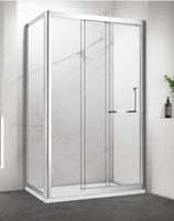 Cabine de douche coulissante à double paroi avec cadre en aluminium, style moderne et minimaliste, fabrication chinoise, vente chaude