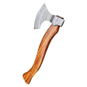 Hacha de Supervivencia para Camping, Fabricada por OEM, Hacha de Acero de Damasco Forjada a Mano con Mango de Madera para Camping - Product Image 1