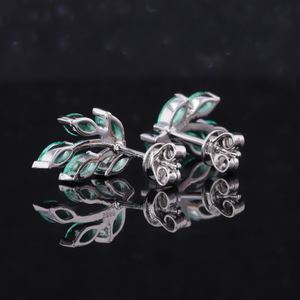 Hojas Verdes Naturales 2*4mm 2,5*5mm corte Marquesa Esmeralda <span class=keywords><strong>colombiana</strong></span> S925 pendientes de racimo de plata - Product Image 4
