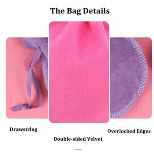 Sac à bijoux en velours double face recyclable avec cordon de serrage, personnalisable avec logo, pour le rangement de pierres précieuses, montres et lunettes - Vente en gros - Product Image 6