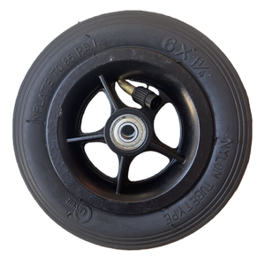 Precio de fábrica 6x1 1/4 pulgadas nueva rueda de goma neumática con llanta de aluminio para reemplazo de ruedas de carro de mano para patinete - Product Image 2