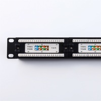 Panel de Conexiones Keystone de 19 Pulgadas 1U para Montaje en Rack, 24 Puertos Cat5e UTP, RJ45 sin Herramientas, Compatible con 100MHz, para Oficina y Centro de Datos