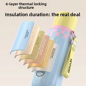 Promozione: Tazza da Viaggio Termica in Acciaio Inox con Isolamento Sottovuoto 24 Ore, Manico, Coperchio, Cucchiaio e Cannuccia, Unisex, Adatta per <span class=keywords><strong>Acqua</strong></span> Bollente - Product Image 5