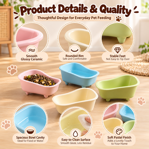<span class=keywords><strong>Ciotola</strong></span> in Ceramica per Animali Domestici a Forma di Vasca da Bagno Personalizzata per Gatti e Cani, Colori Pastello con Quattro Piedini, <span class=keywords><strong>Ciotola</strong></span> Colorata in Ceramica per l'Alimentazione degli Animali Domestici, Vendita all'Ingrosso - Product Image 4