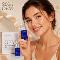 Sérum hydratant pour le visage au peptide bleu 10 ml, essence hydratante pour la peau au peptide de cuivre, OEM, étiquette privée personnalisée
