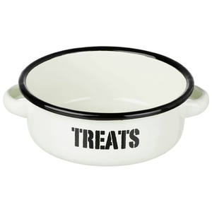 Мини-посуда с индивидуальным логотипом, белый пищевой продукт ЕС, кухонный ужин, кошачий собачий корм для домашних животных, суповая миска с эмалевым покрытием с двумя ручками - Product Image 4