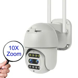 Hot Qearim CareCam antivandalismo mini telecamera ptz speed dome 1080P dual lens hybrid 10X zoom Wireless wifi intelligente Ptz macchina fotografica