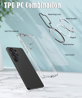 Étui magnétique Skin Feel anti-traces de doigts 360° °   Support de Bague Métallique Antichoc pour Appareil Photo Samsung Galaxy S27 S26 S25 Plus Ultra