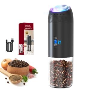 Molino de Pimienta Eléctrico de Cerámica y Plástico con Capacidad de 176 ml, Recargable por USB, Molinillo de Sal Eléctrico - Product Image 1