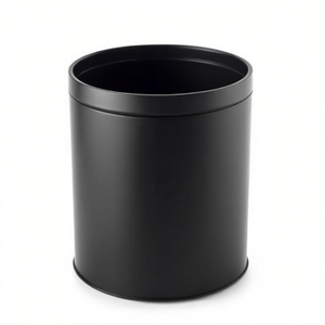Cestino per Rifiuti con Corpo in Acciaio Rivestito in Similpelle Nera Capacità 10 L - Product Image 2