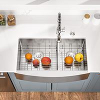 Meilleure vente évier de cuisine éviers de ferme tablier de calibre 16 double cuvette avec séparateur évier de cuisine de style ferme