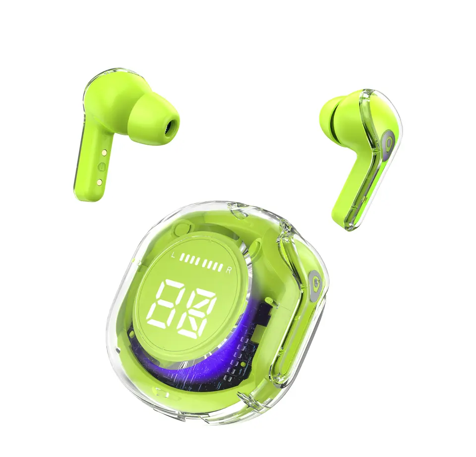 Air39 Juego de reducción de ruido transparente Auriculares Bluetooth Batería de larga duración Campo de sonido 3D Bass TWS 5,3 Auriculares