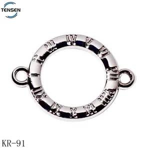 Ambiental lingerie acessório metal o anel biquíni gravado nome círculo lidar com costura rodada fivela para o sutiã