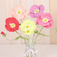 Vente en gros Nouveau Bouquet floral géant en micro-crochet fait main, fleur de jacinthe du vent finie, décoration de table intérieure